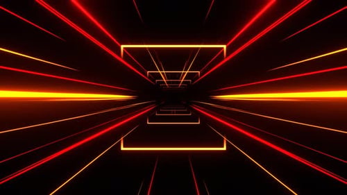 Red And Orange Moving Through The Laser Neon Portal Space Background Vj Loop In 4K