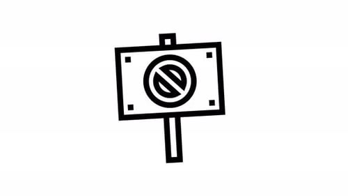 Flat Design Animated No Entry Sign Icon Wiggling
