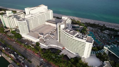 The Fontainebleau Hotel in Miami Beach, classic 1950s art deco hotel.
