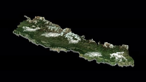 Nepal 3D Country Map Animation Transparent Alpha