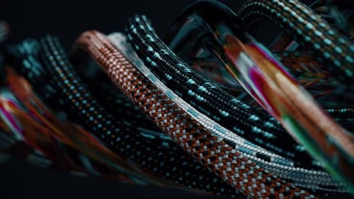 Abstract Fluid Cables Weaving and Twisting Animation