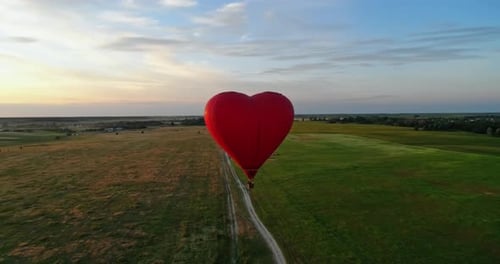 Heart Shaped Hot Air Balloon Flight at Sunrise