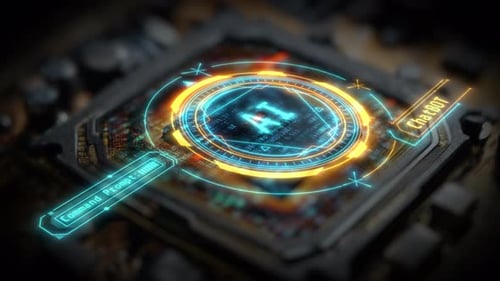 Imagem ampliada do processador de inteligência artificial