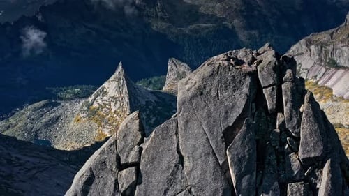 Aerial View of a Mountain Range