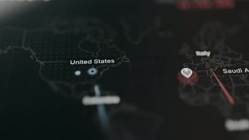 Global Data Connections Shown on Animated World Map
