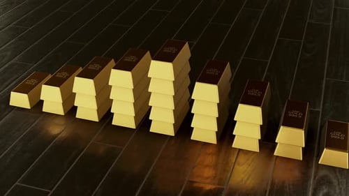 Animated Gold Bars Business Data Visualization
