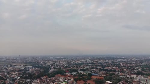 Timelapse of city view with cloudy sky, Semarang, Central Java, Indonesia