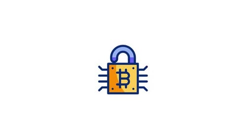 Bitcoin Crypto Security Lock Unlocking with Checkmark Reveal