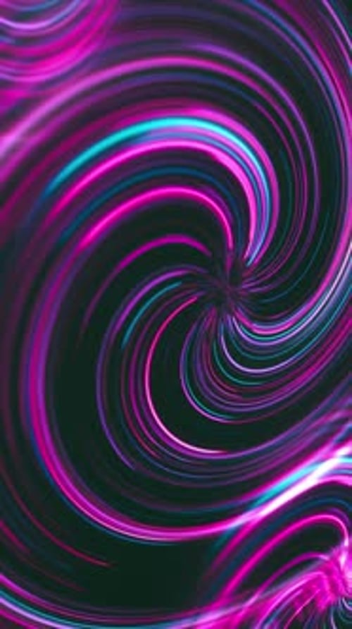 Dynamic Neon Swirling Lines Vertical Looping Abstract Background