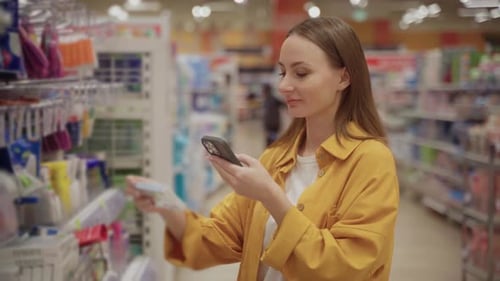 Selecting Cosmetics While Shopping in a Store with a Focus on Product Choices and Personal