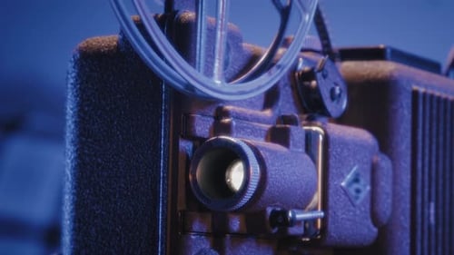 Vintage Movie Projector in Blue Light