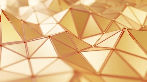 Golden Geometric Abstract Undulating Background Loop