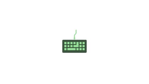Animated Keyboard with Flowing Code Simulation