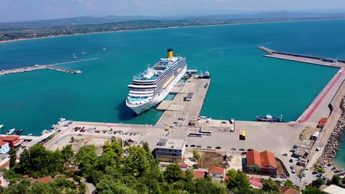 Cruise Ship Front view - Beautiful and mega ship by Drone