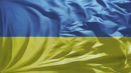 Realistic Waving Flag of Ukraine Animation