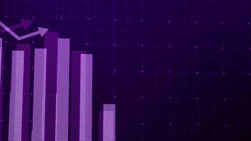 Negative Business Graph Report Animation Purple Color