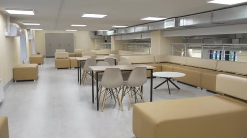 Cozy Lounge on Upper Level of Student Hall with Soft Seating