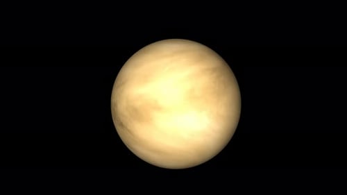 Rotating Venus Planet 3D Render for Space Projects