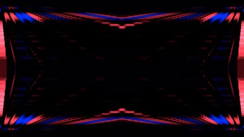 Red And Blue Kaleidoscopic 3D Cubes Pattern Background Vj Loop In 4K