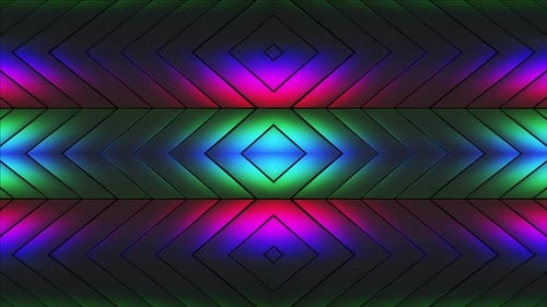 Pulsating Geometric Rhombus Light Pattern Animated Background
