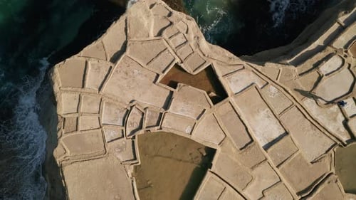 Overhead Shot of Coastal Salt Pans