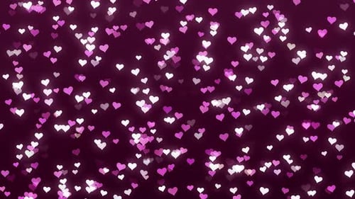 Glowing Pink and White Hearts Floating Motion Background