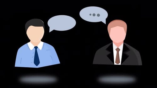 Business People Discussion Chat Bubbles On Alpha Channel 4K