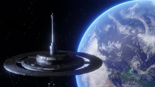 Space Station And Earth 4k