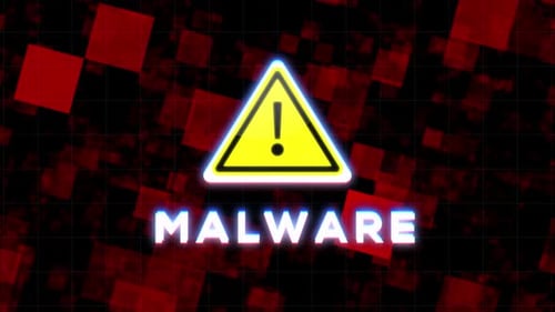 Neon Glitch Malware Warning Sign Animation