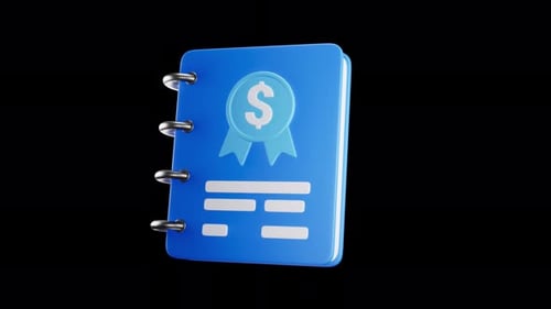 Accounting Book 3D Icon Loop