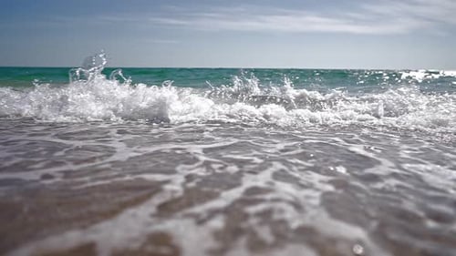 Beautiful Sea Waves on Summer Sunny Day