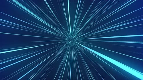 Digital Data Stream Through Dark Cyber Space Ultraviolet Light Laser Neon Lines