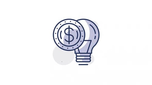 Modern Animated Lightbulb and Dollar Coin Icon