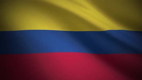 Realistic Waving Colombia Flag Fabric Animation