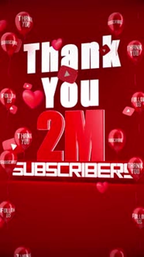 Social Media Thank You Subscriber Celebration Vertical Animation