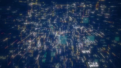 Futuristic Digital Network Grid Data Background
