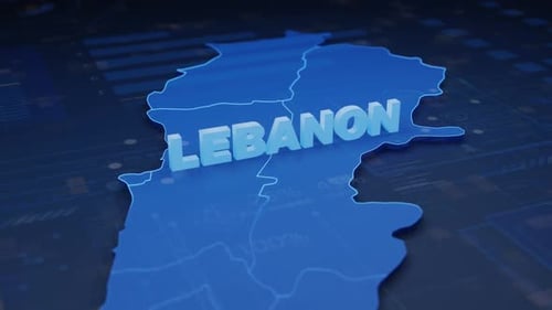 3D Map of Lebanon with Digital Data Display