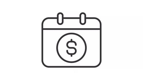 Animated payment schedule line icon