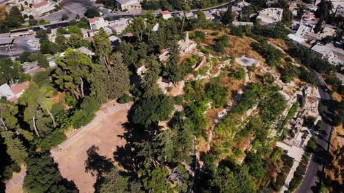 Zefat old Crusaders Fortress Aerial view