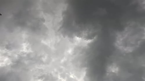 Timelapse Fluffy Cumulus Clouds Moving in Bright Blue Sky Abstract Aerial Nature Summer Sky View