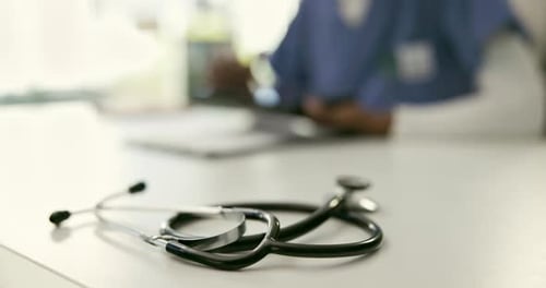 Stethoscope on Table in Medical Office
