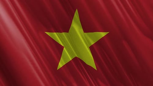Realistic Textured Flag of Vietnam Waving Seamlessly