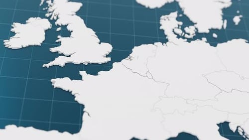 Highlight mit 3D-Karte „Blau von Belgien“ mit Zeigernadel, umgeben von anderen Ländern in Weiß