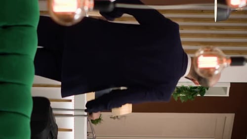 Vertical Video Businessman Calling for Hotel Concierge