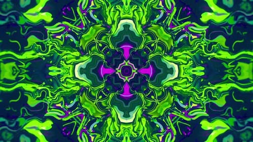 Green Purple Wavy Symmetrical Pattern