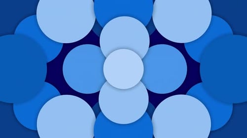 Modern blue kaleido circle flower transition