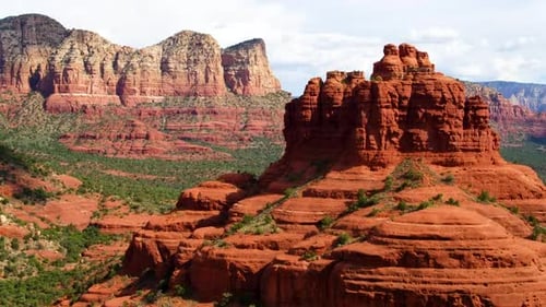 Majestic Red Rock Formations in Desert Landscape