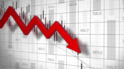 Red Arrow Graph Going Down