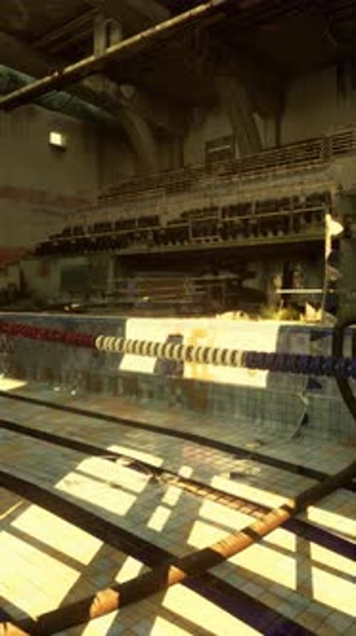 Abandoned Swimming Pool in Large Building
