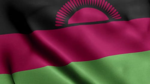 Waving Malawi Flag Loopable Realistic Animation